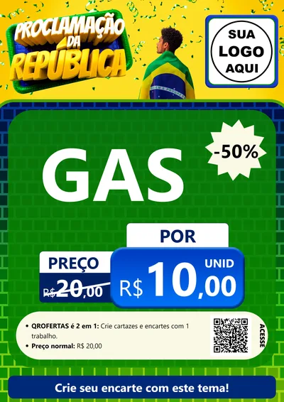 Modelo de Cartaz para Cartaz A4 Vertical com o tema Proclamação da República para Água e gás