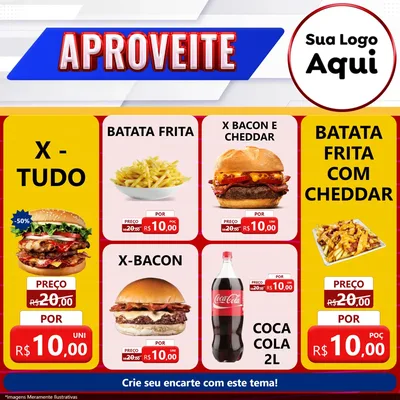 Modelo de Rede Social para Feed Facebook com o tema Aproveite para Hamburgueria