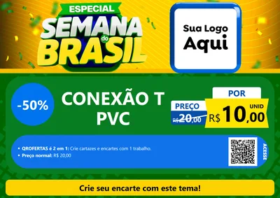 Modelo de Cartaz para Cartaz A4 Horizontal com o tema Especial Semana do Brasil para Tubos e conexões