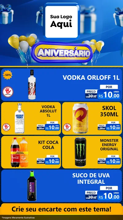 Modelo de TV para TV Vertical com o tema Aniversário para Distribuidora de bebidas