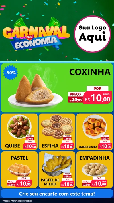 Modelo de Rede Social para Stories com o tema Carnaval da Economia para Salgadaria