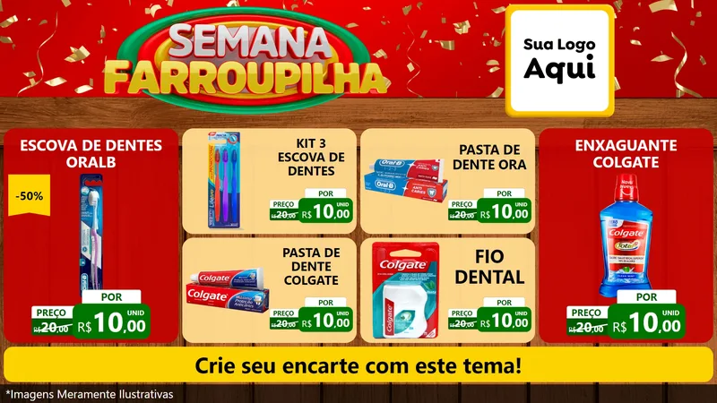Modelo de TV para TV Horizontal com o tema Semana Farroupilha para Higiene Pessoal
