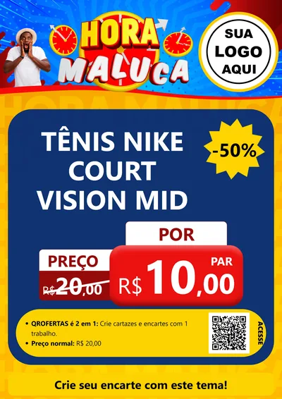 Modelo de Cartaz para Cartaz A4 Vertical com o tema Hora Maluca para Calçados