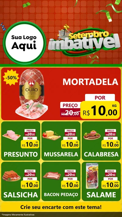 Modelo de Rede Social para Stories com o tema Setembro Imbatível para Frios e Laticínios