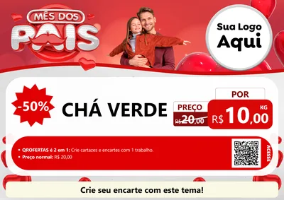 Modelo de Cartaz para Cartaz A4 Horizontal com o tema Mês dos Pais para Produtos Naturais
