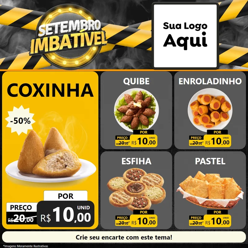 Modelo de Rede Social para Feed Facebook com o tema Setembro Imbatível para Salgadaria
