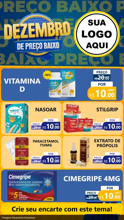 Modelo de TV para TV Vertical com o tema Dezembro de Preço Baixo para Farmácia