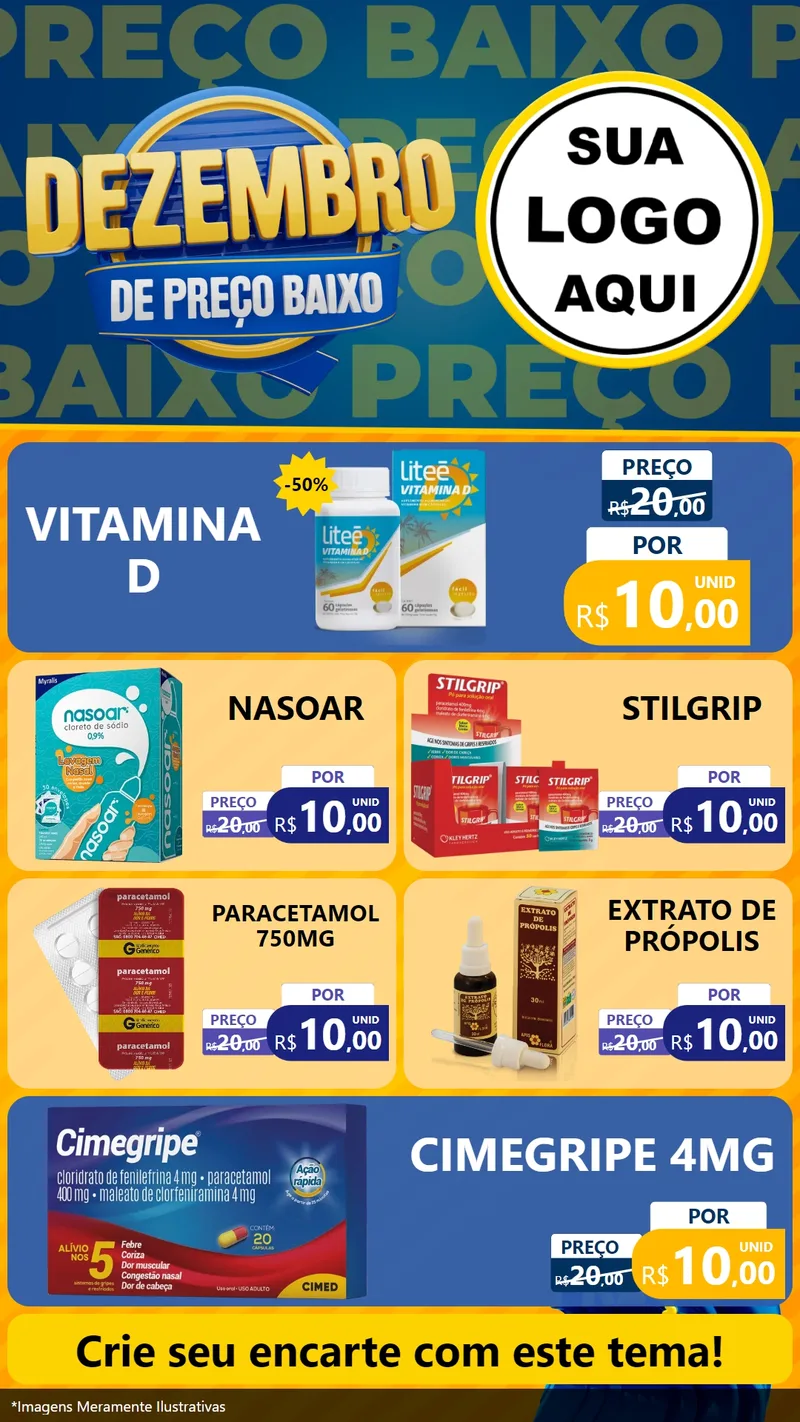 Modelo de TV para TV Vertical com o tema Dezembro de Preço Baixo para Farmácia