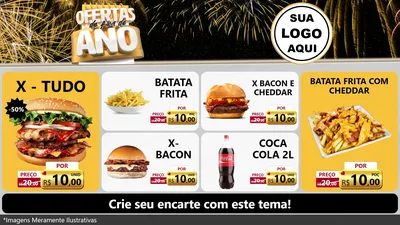 Modelo de TV para TV Horizontal com o tema Ofertas de Fim de Ano para Hamburgueria