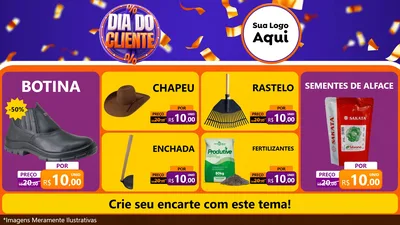 Modelo de TV para TV Horizontal com o tema Dia do Cliente para Agropecuária