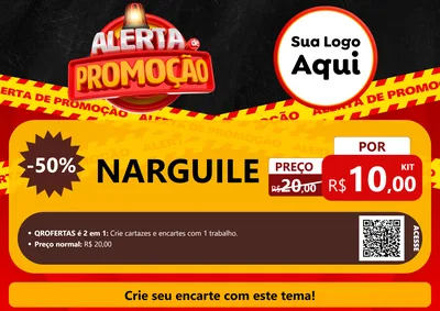 Modelo de Cartaz para Cartaz A4 Horizontal com o tema Alerta de Promoção para Tabacaria