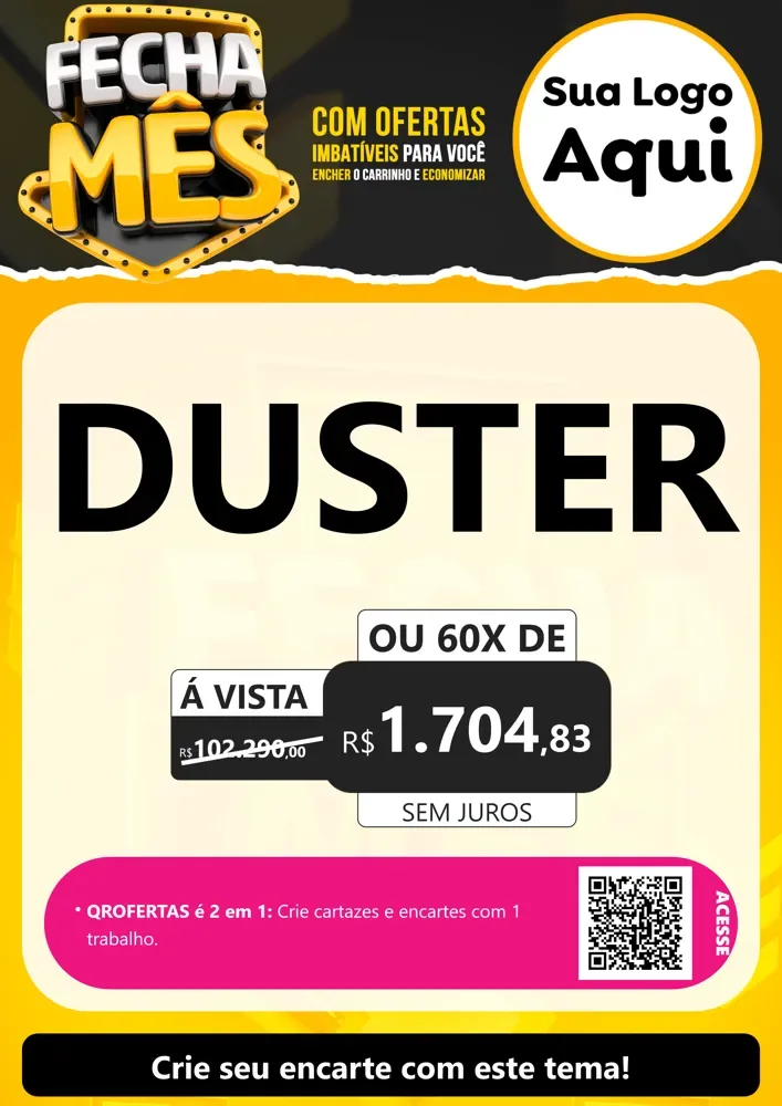 Modelo de Cartaz para Cartaz A4 Vertical com o tema Fecha Mês para Concessionaria de Carros