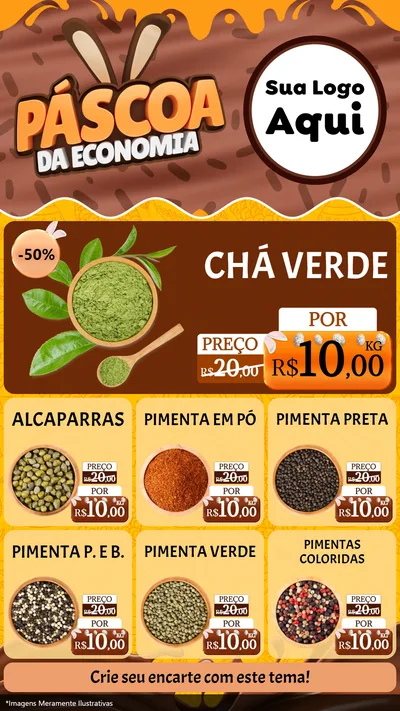 Modelo de Rede Social para Stories com o tema Páscoa da Economia para Produtos Naturais