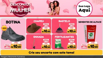 Modelo de TV para TV Horizontal com o tema Descontos Dia da Mulher para Agropecuária