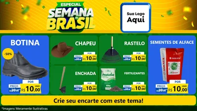 Modelo de TV para TV Horizontal com o tema Especial Semana do Brasil para Agropecuária
