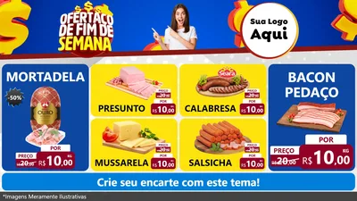 Modelo de TV para TV Horizontal com o tema Ofertaço de Fim de Semana para Frios e Laticínios