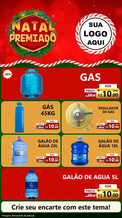 Modelo de TV para TV Vertical com o tema Natal Premiado para Água e gás