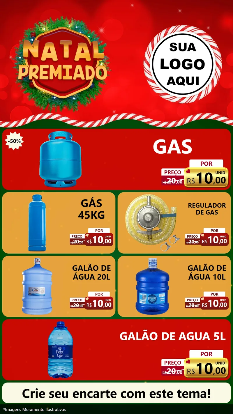 Modelo de TV para TV Vertical com o tema Natal Premiado para Água e gás