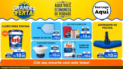 Modelo de TV para TV Horizontal com o tema Grandes Ofertas para Produtos para Piscina