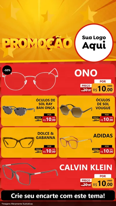 Modelo de TV para TV Vertical com o tema Promoção para Óticas