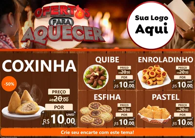 Modelo de Encarte para Encarte A4 Horizontal com o tema Ofertas Para Aquecer para Salgadaria