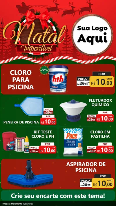 Modelo de TV para TV Vertical com o tema Natal Imperdível para Produtos para Piscina