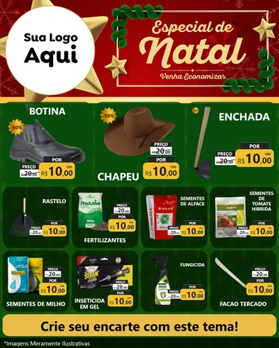 Modelo de Rede Social para Feed Instagram com o tema Especial de Natal para Agropecuária