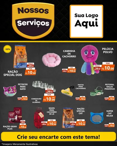 Modelo de Rede Social para Feed Instagram com o tema Nossos Serviços para Pet Shop