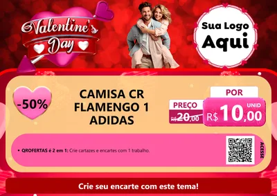 Modelo de Cartaz para Cartaz A4 Horizontal com o tema Valentine's Day para Roupas e acessórios