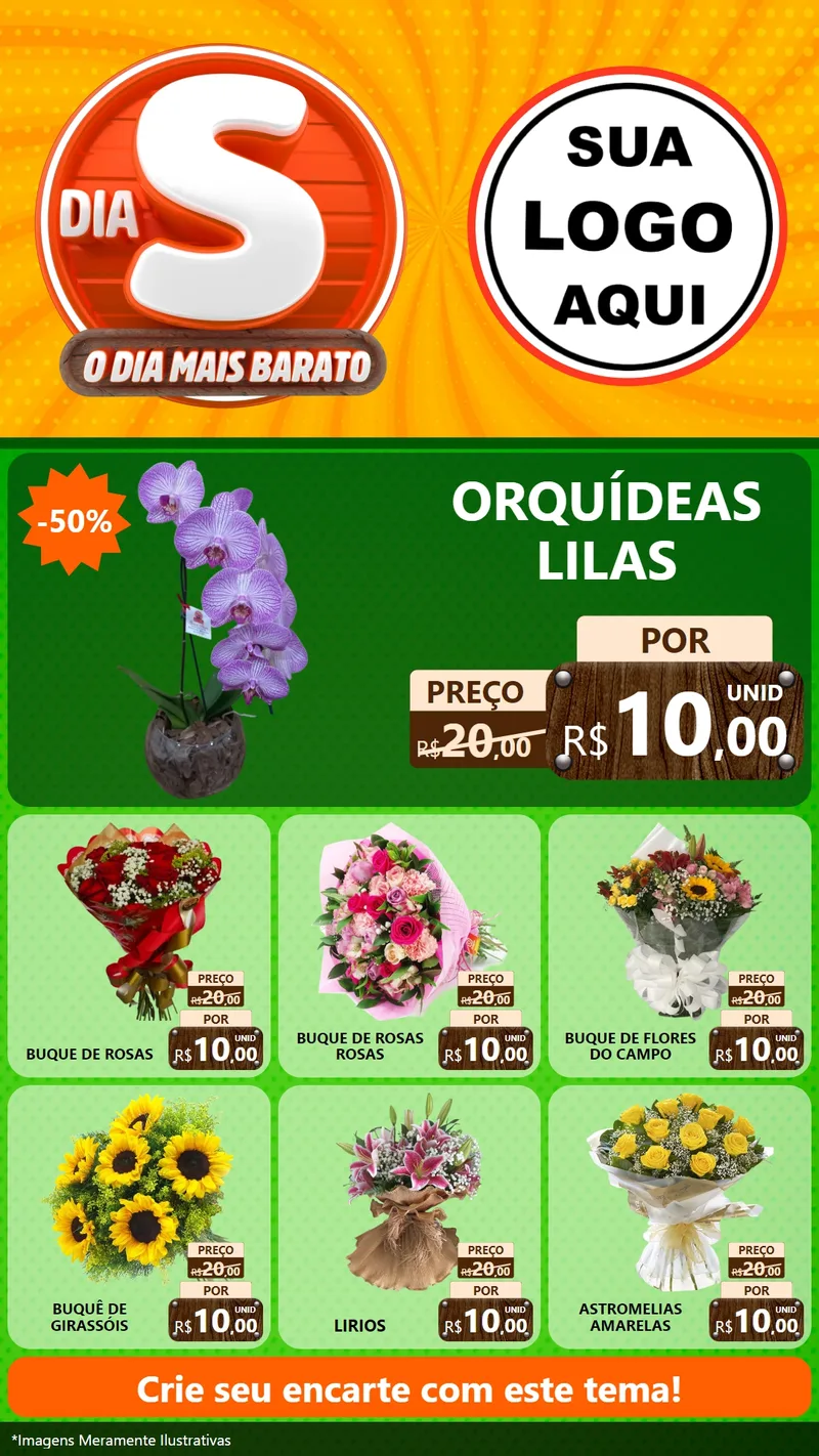 Modelo de Rede Social para Stories com o tema Dia S - O Dia Mais Barato para Floricultura e jardim