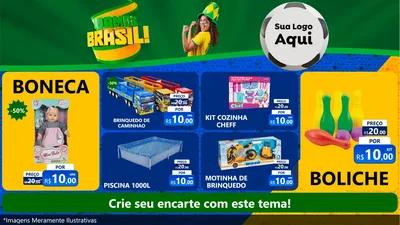 Modelo de TV para TV Horizontal com o tema Vamos Brasil - Copa para Brinquedos