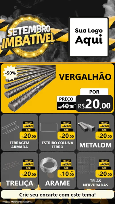 Modelo de Rede Social para Stories com o tema Setembro Imbatível para Ferragens