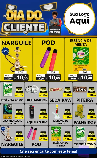 Modelo de Encarte para Encarte Grande com o tema Dia Do Cliente para Tabacaria