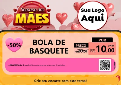 Modelo de Cartaz para Cartaz A4 Horizontal com o tema Semana das Mães para Artigos Esportivos