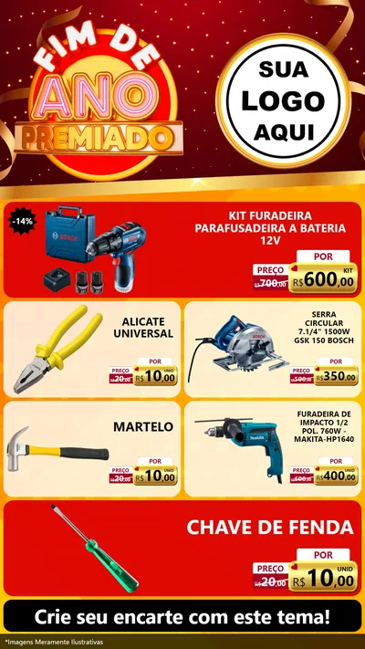 Modelo de TV para TV Vertical com o tema Fim de Ano Premiado para Maquinas e Ferramentas
