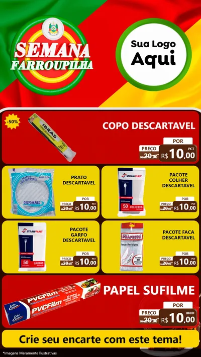 Modelo de TV para TV Vertical com o tema Semana Farroupilha para Embalagens