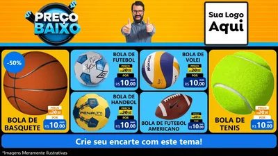 Modelo de TV para TV Horizontal com o tema Preço Baixo para Artigos Esportivos