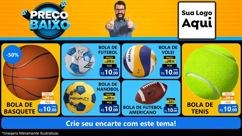 Modelo de TV para TV Horizontal com o tema Preço Baixo para Artigos Esportivos