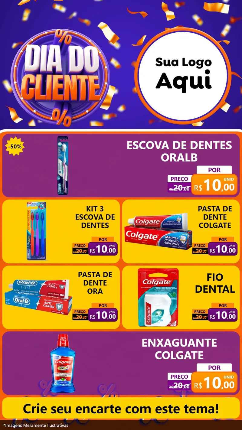 Modelo de TV para TV Vertical com o tema Dia do Cliente para Higiene Pessoal
