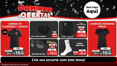 Modelo de TV para TV Horizontal com o tema Domingou de Ofertas para Roupas e acessórios