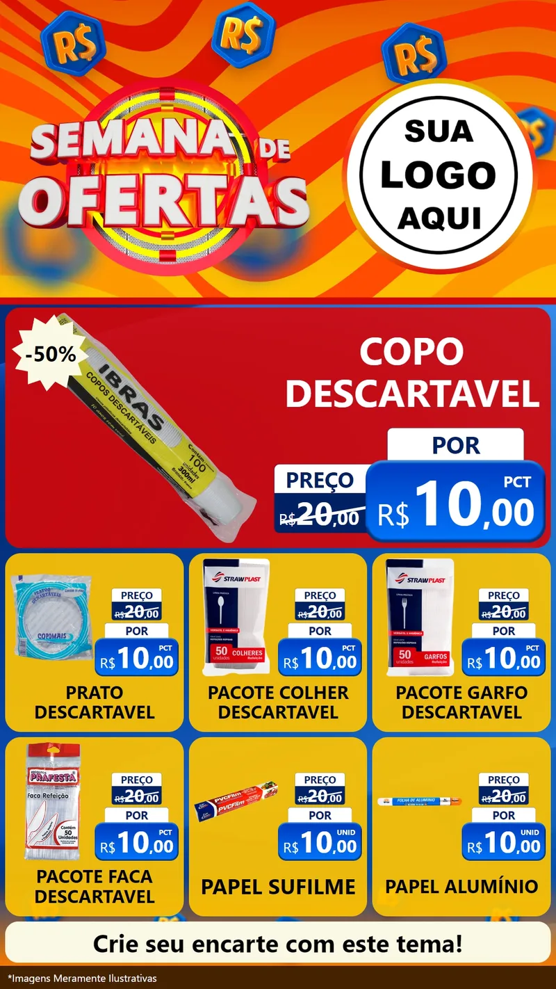 Modelo de Rede Social para Stories com o tema Semana de Ofertas para Embalagens