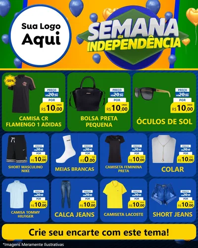 Modelo de Rede Social para Feed Instagram com o tema Semana da Independência para Roupas e acessórios