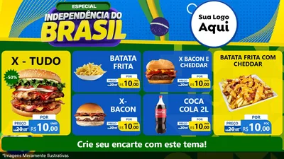 Modelo de TV para TV Horizontal com o tema Especial Independência do Brasil para Hamburgueria
