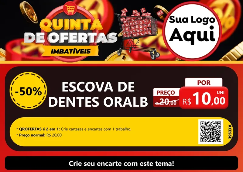 Modelo de Cartaz para Cartaz A4 Horizontal com o tema Quinta de Ofertas Imbatíveis para Higiene Pessoal