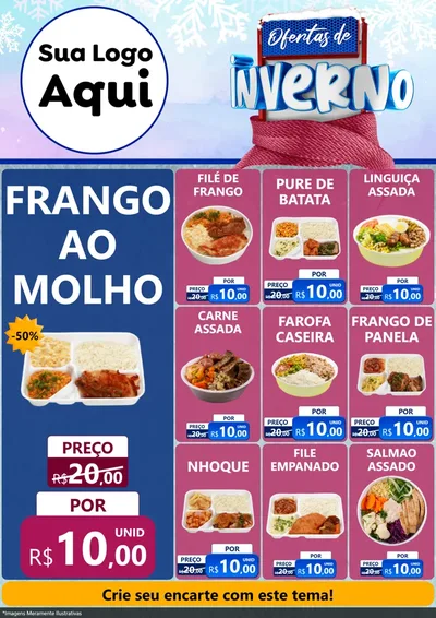 Modelo de Encarte para Encarte A4 Vertical com o tema Ofertas de Inverno para Restaurante