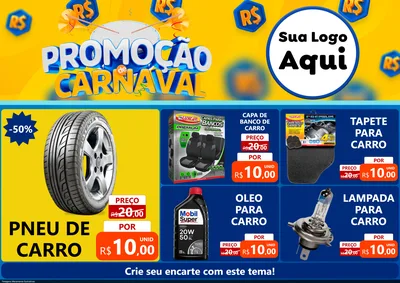 Modelo de Encarte para Encarte A4 Horizontal com o tema Promoção de Carnaval para Auto peças