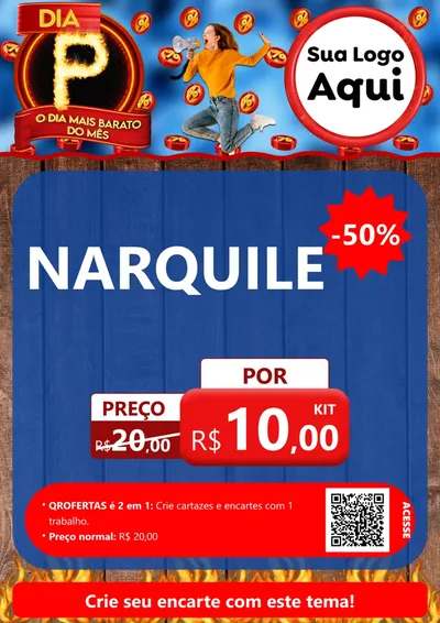 Modelo de Cartaz para Cartaz A4 Vertical com o tema Dia P - O Dia Mais Barato Do Mês para Tabacaria