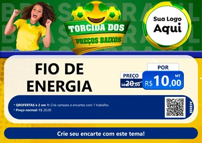 Modelo de Cartaz para Cartaz A4 Horizontal com o tema Torcida dos Preços Baixos - Copa para Materiais Elétricos