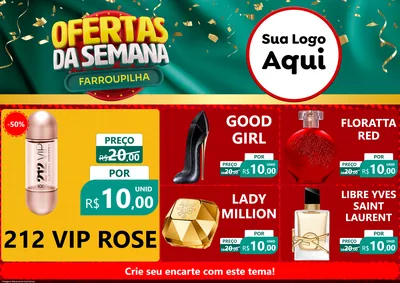 Modelo de Encarte para Encarte A4 Horizontal com o tema Ofertas da Semana Farroupilha para Perfumes