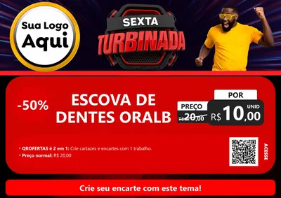 Modelo de Cartaz para Cartaz A4 Horizontal com o tema Sexta Turbinada para Higiene Pessoal